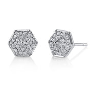 DIAMOND SIX-SIDED SPIKE STUD EARRINGS