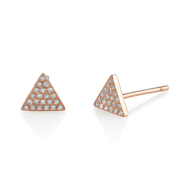 DIAMOND PAVE TRIANGLE STUD EARRINGS