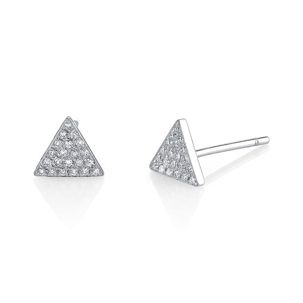 DIAMOND PAVE TRIANGLE STUD EARRINGS