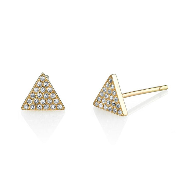 DIAMOND PAVE TRIANGLE STUD EARRINGS