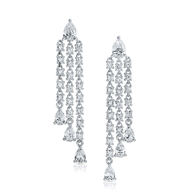 PEAR FRINGE DIAMOND DROP EARRINGS