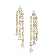 PEAR FRINGE DIAMOND DROP EARRINGS