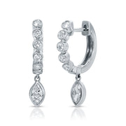 MELROSE BEZELED HUGGIES WITH MARQUISE DIAMOND DROP
