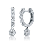 MELROSE BEZELED HUGGIES WITH ROUND DIAMOND DROP