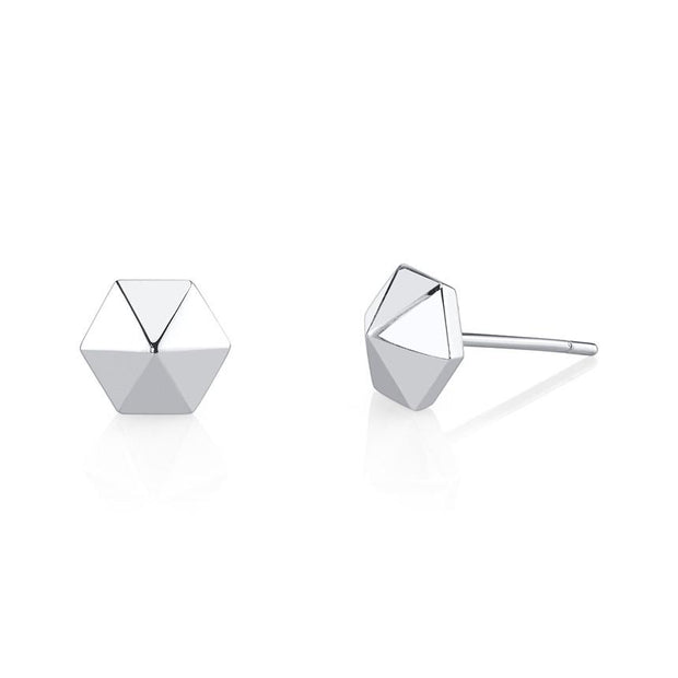 SIX-SIDED SPIKE STUD EARRINGS