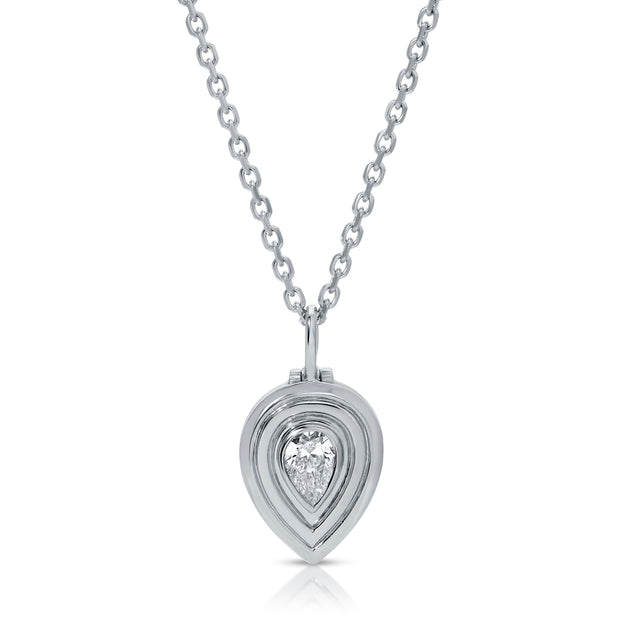 PEAR SHAPED DIAMOND LOULOU LOCKET