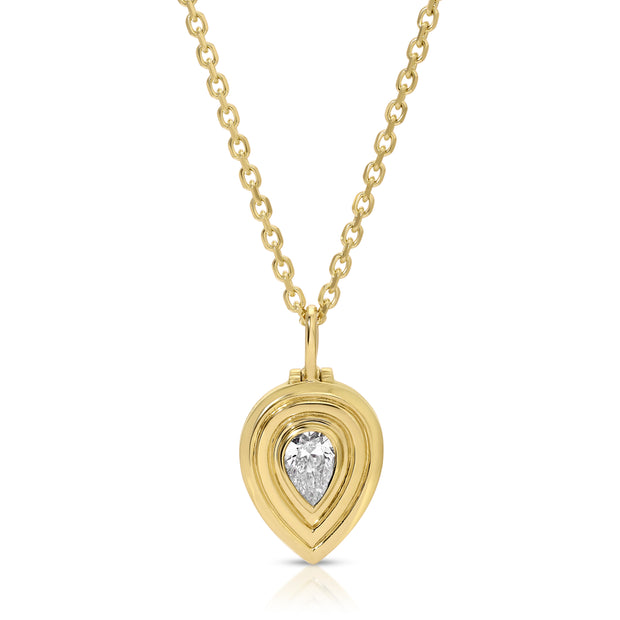 PEAR SHAPED DIAMOND LOULOU LOCKET