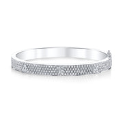 PAVE DIAMOND OVAL BRACELET WITH THREE TRILLION DIAMONDS