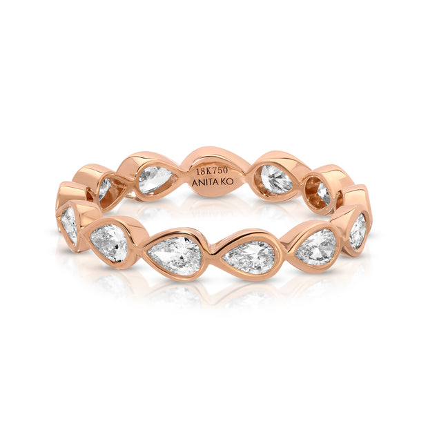 Bezeled SIDEWAYS BEZELED PEAR DIAMOND RING – Anita Ko