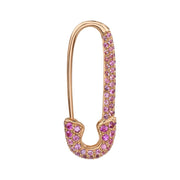 PINK SAPPHIRE SAFETY PIN EARRING