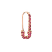 MINI RUBY SAFETY PIN EARRING