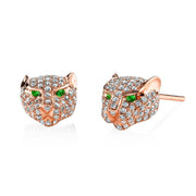 DIAMOND PANTHER STUD EARRINGS