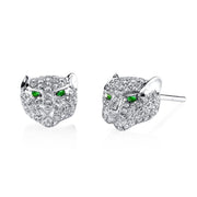 DIAMOND PANTHER STUD EARRINGS
