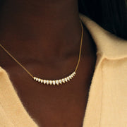 LARGE PEAR DIAMOND CRESCENT NECKLACE