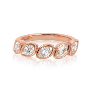 BEZELED MARQUISE DIAMOND DEMI-ETERNITY BAND