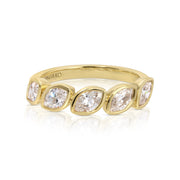 BEZELED MARQUISE DIAMOND DEMI-ETERNITY BAND