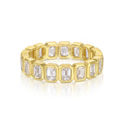 EMERALD CUT DIAMOND BEZEL RING