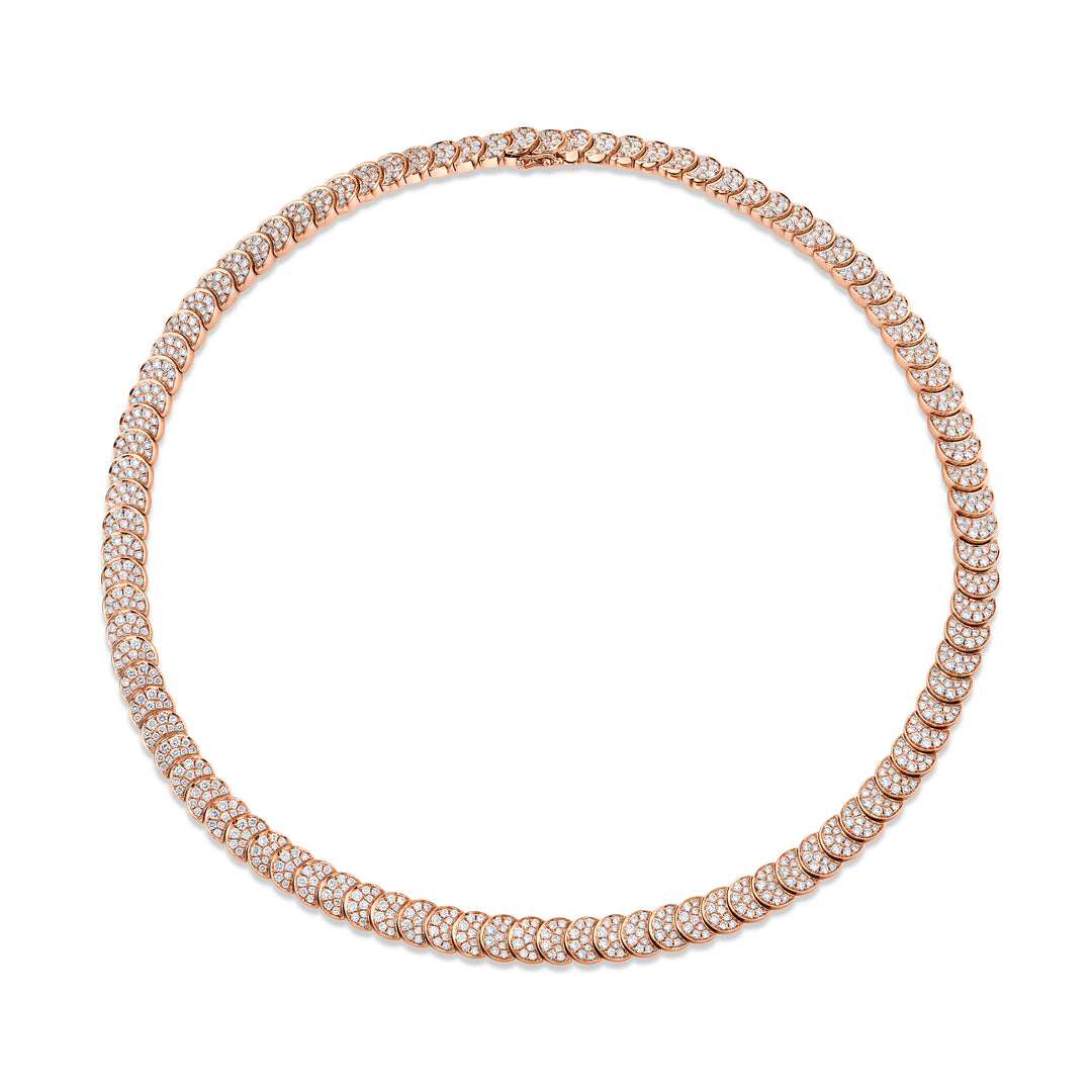 ꕤclara* Sculpted Cable Flex Necklace in 18K White Gold with Diamonds