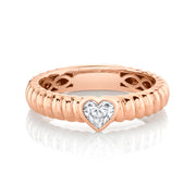 THIN ZOE RING WITH DIAMOND HEART CENTER