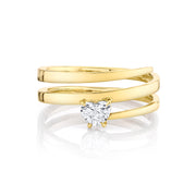 GOLD COIL RING WITH HEART DIAMOND POINT