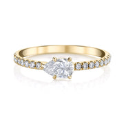 SIDEWAYS PEAR DIAMOND PAVE RING