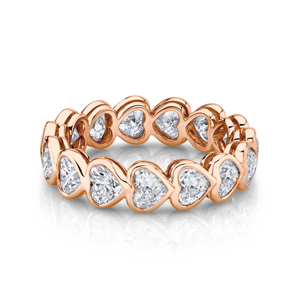 BEZELED HEART FULL DIAMOND ETERNITY BAND