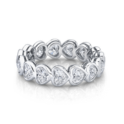 BEZELED HEART FULL DIAMOND ETERNITY BAND