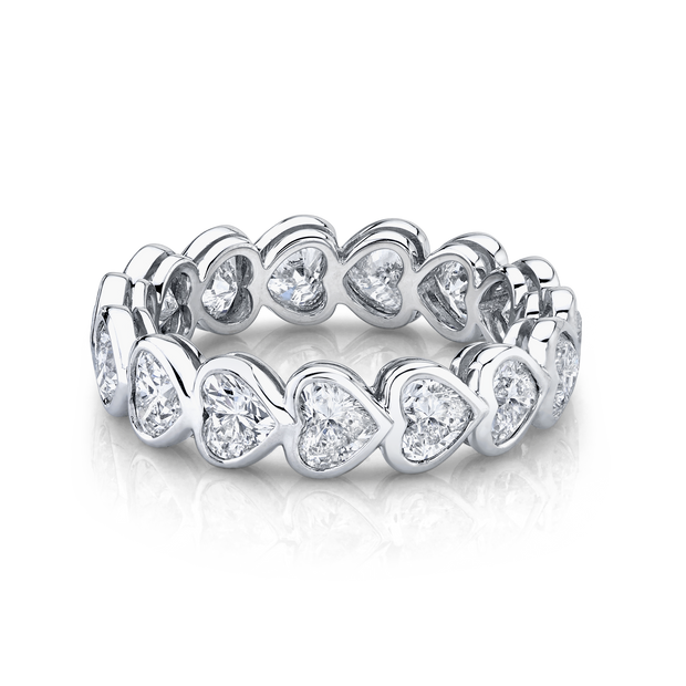 BEZELED HEART FULL DIAMOND ETERNITY BAND