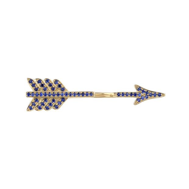 BLUE SAPPHIRE SINGLE ARROW EARRING