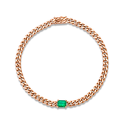 CUBAN LINK BRACELET WITH EMERALD CENTER