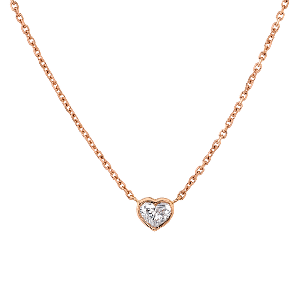 BEZELED HEART DIAMOND PENDANT .40