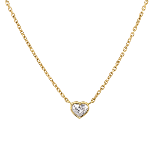 BEZELED HEART DIAMOND PENDANT .40