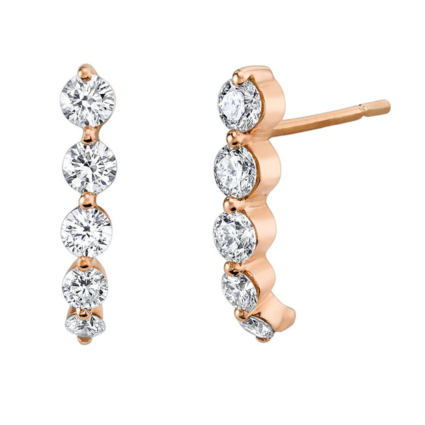 SHORT CASCADE EARRINGS WITH LARGE DIAMONDS