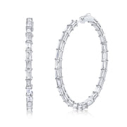 LARGE BAGUETTE DIAMOND HOOPS