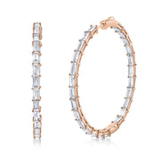LARGE BAGUETTE DIAMOND HOOPS