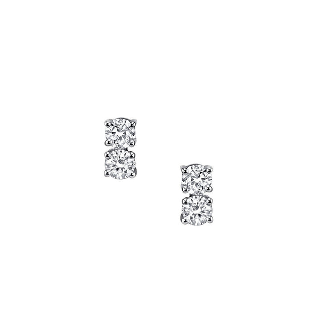 TWO DOT DIAMOND EARRINGS