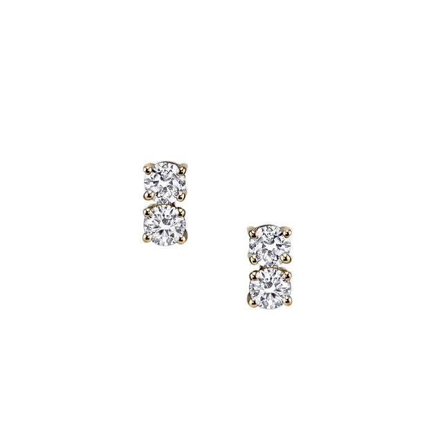TWO DOT DIAMOND EARRINGS