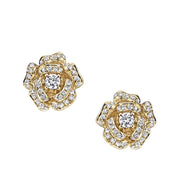 DIAMOND ROSE FLOWER STUDS