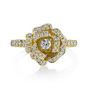 DIAMOND ROSE FLOWER RING