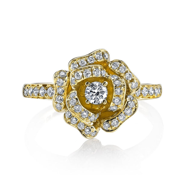 DIAMOND ROSE FLOWER RING