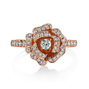 DIAMOND ROSE FLOWER RING