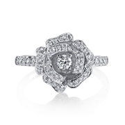 DIAMOND ROSE FLOWER RING