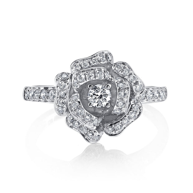 DIAMOND ROSE FLOWER RING