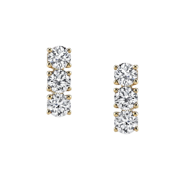 THREE DOT DIAMOND EARRINGS