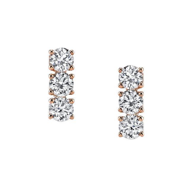 THREE DOT DIAMOND EARRINGS
