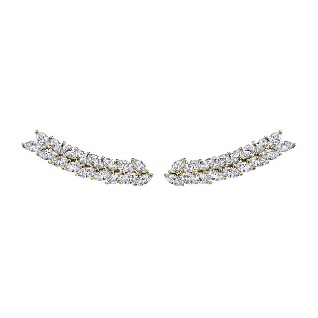 Solitaire Marquise Flat Back Earrings - Inlaid Crystal – Grayling
