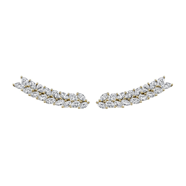 anita ko DOUBLE ROW MARQUISE DIAMOND FLOATING EARRINGS