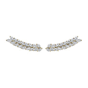 DOUBLE ROW MARQUISE  DIAMOND FLOATING EARRINGS