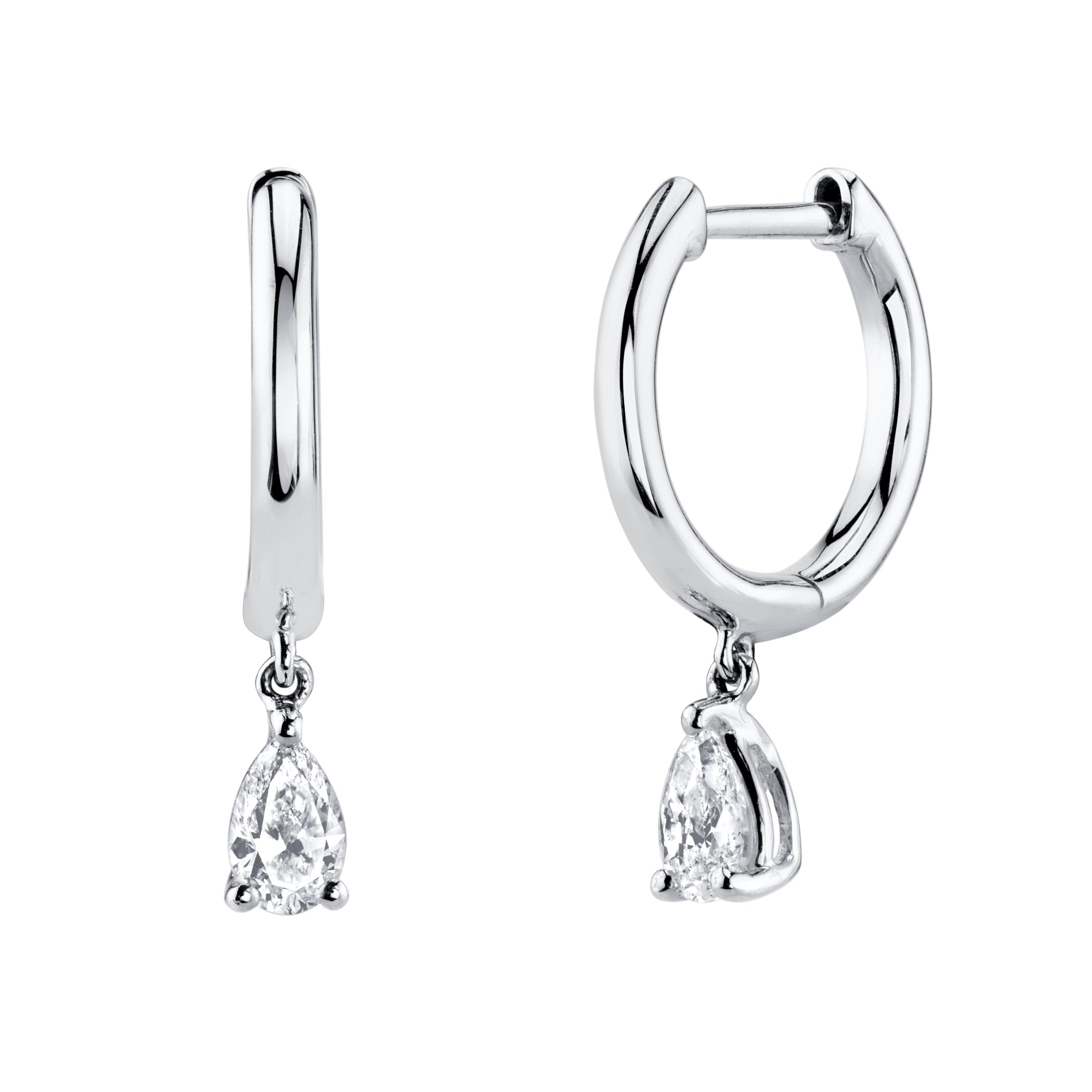 HUGGIES WITH PEAR DIAMOND DROPS – Anita Ko