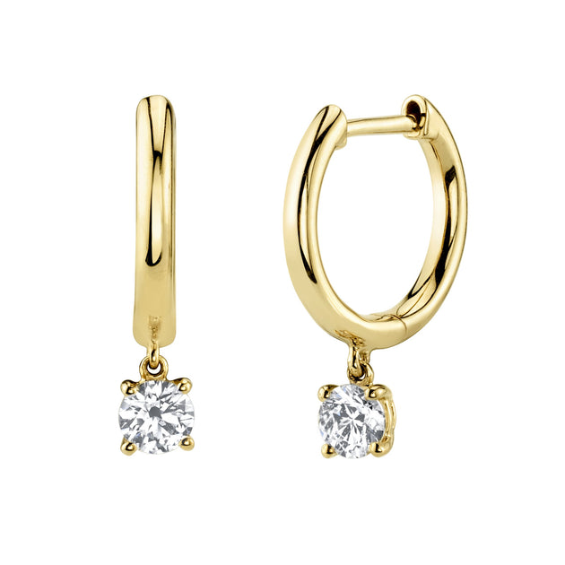 anita ko HUGGIES WITH ROUND DIAMOND DROPS